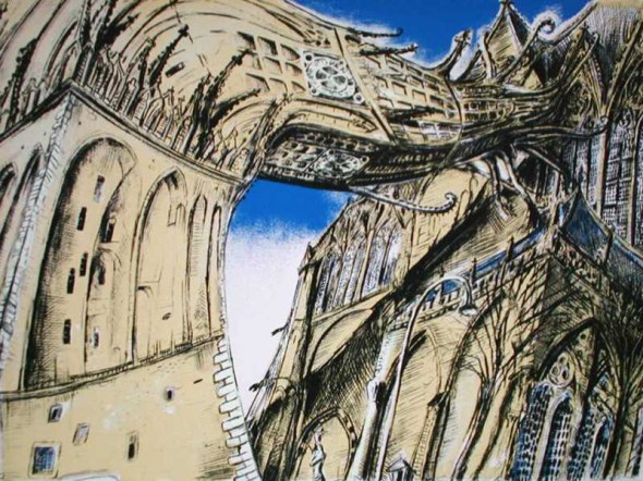 Domtoren die Domkerk wil omarmen