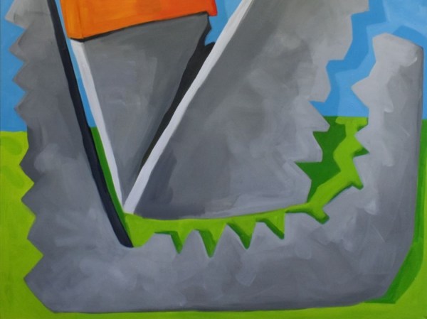 Liselot Veenendaal, Ge-saw-ten gestalte, acryl op canvas, 2017